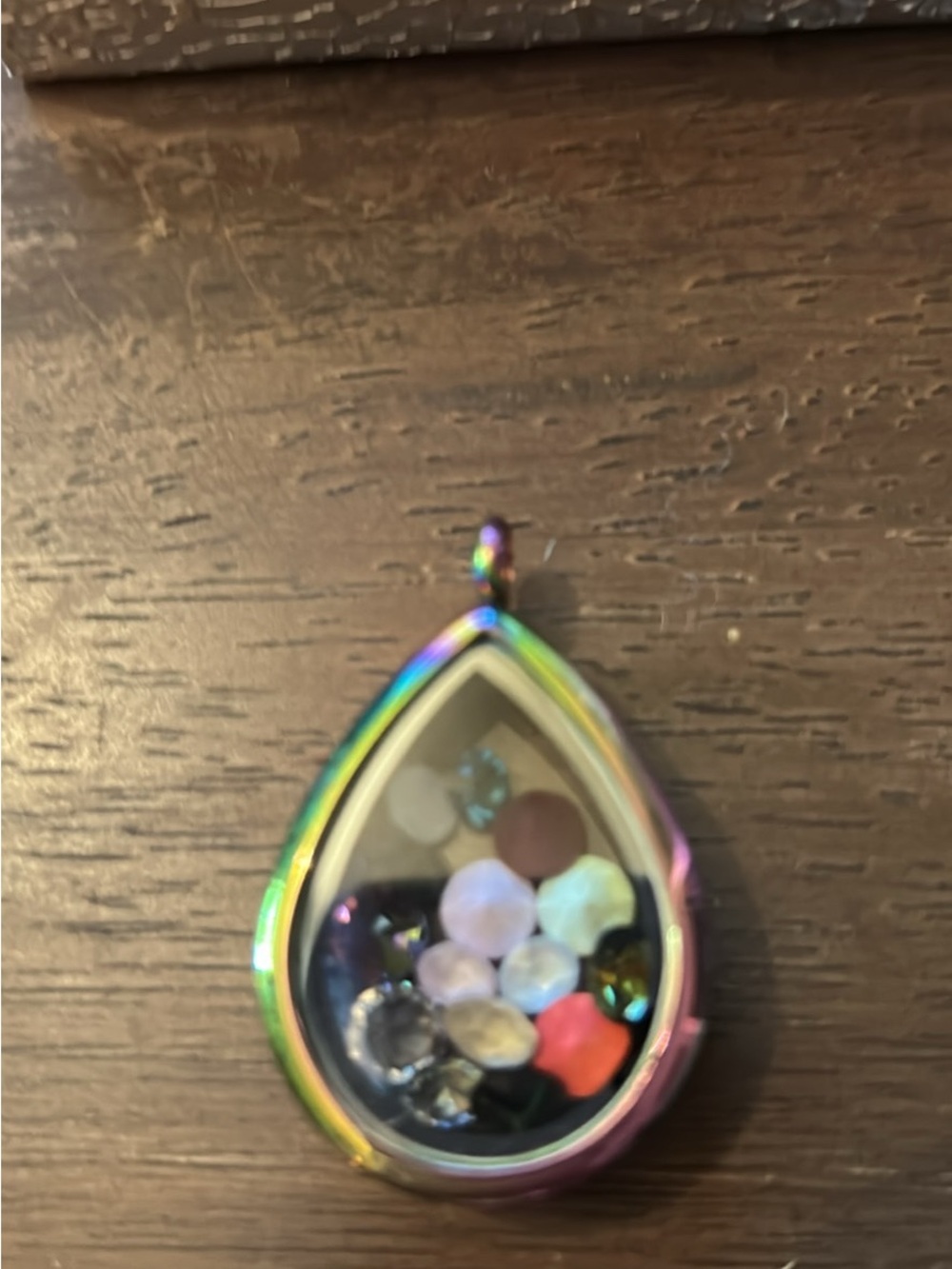 Multicolor Teardrop Floating Locket Pendant Necklace - Women Jewelry